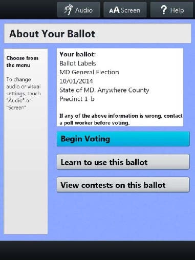 About Your Ballot Screen