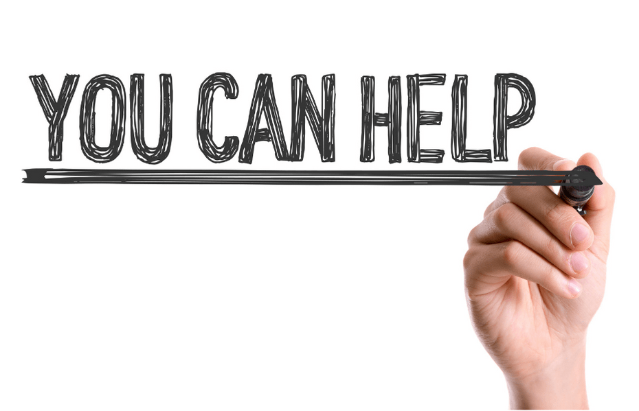 a hand writing in black marker "You Can Help"