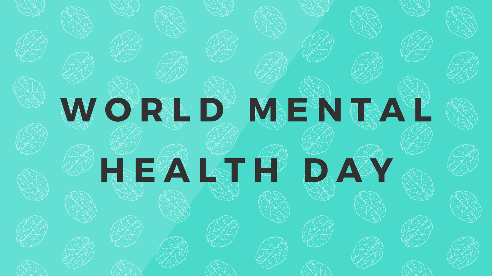 a background pattern made from the images of a brain and the words "World Mental Health Day".