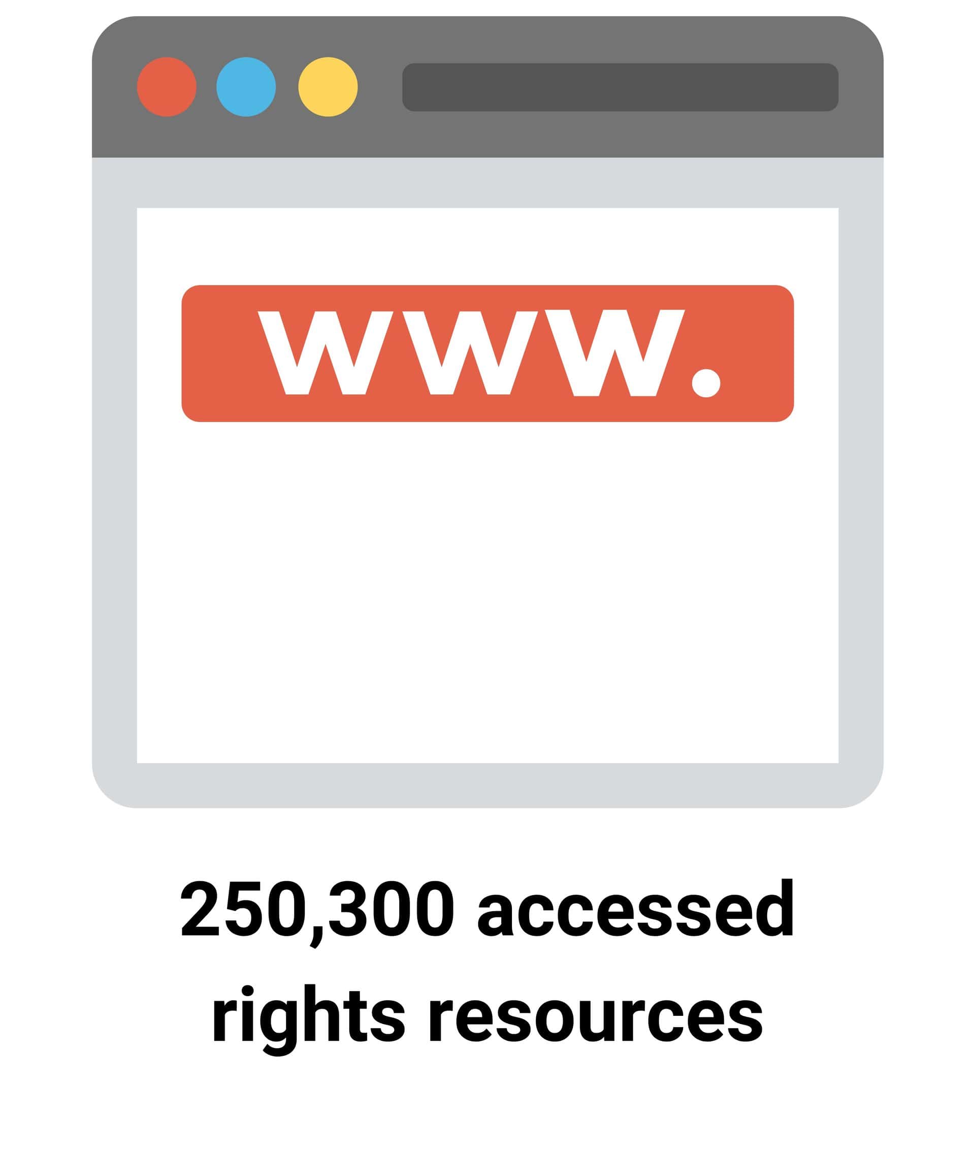 A generic webpage. 250,300 accessed rights resources.