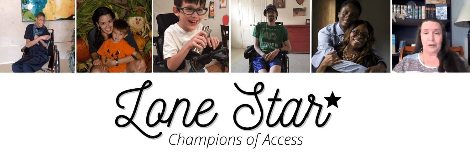 Collage of DRTx Client. Lone Star Champions of Access