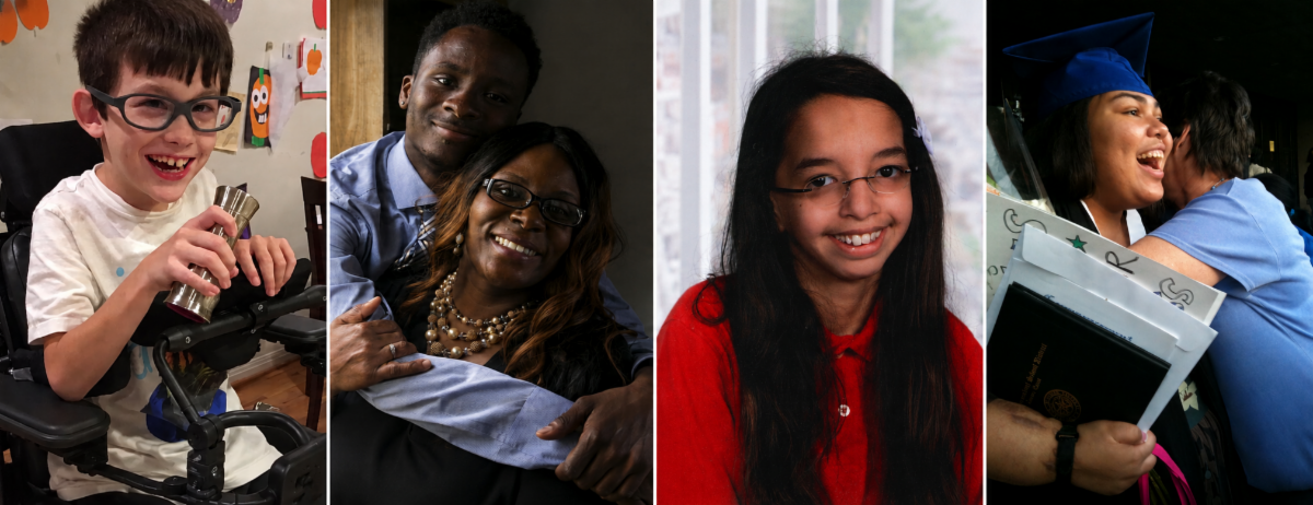 A montage of four kids that were DRTx clients.